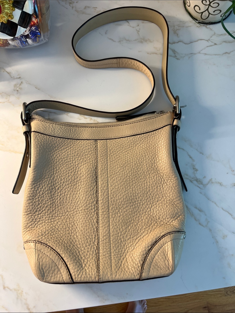 Coach Pebbled Leather Crossbody in Cream